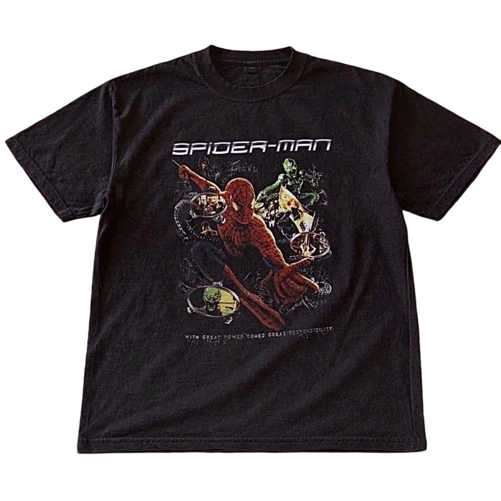 Gildan Spider-Man Graphic T-Shirt Unisex Black New Marvel Comic Tee